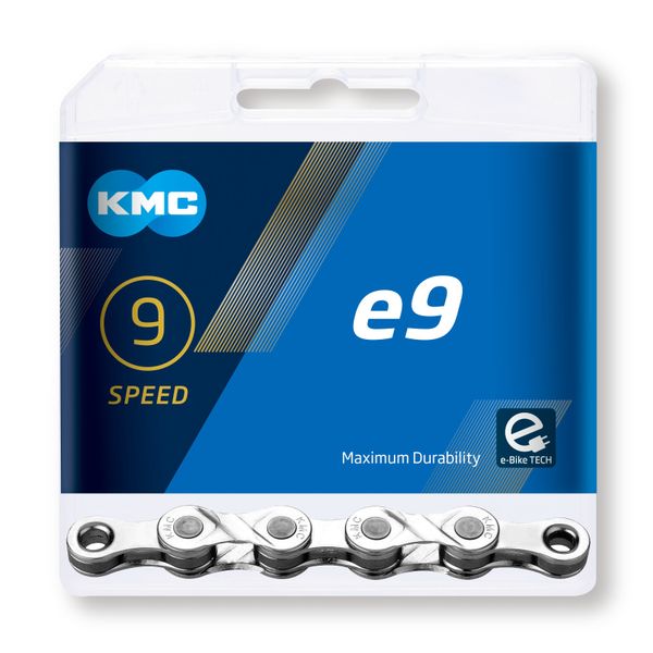 KMC e9 Ezüst lánc elektromos kerékpárokhoz, 9 sebességes